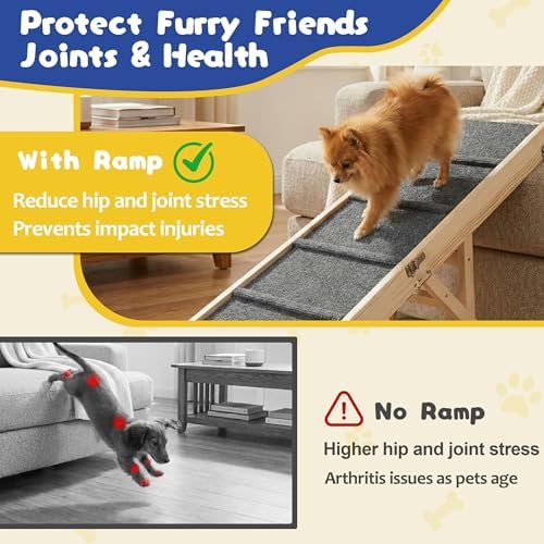 51.2" Long Dog Ramp for High Bed & Couch, Foldable Pet Ramp - Image 5