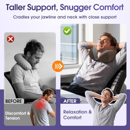 CloudBliss Travel Pillow for Airplanes, Memory Foam Neck Pillow Set - Image 6