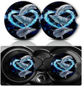 2Pcs Dolphins Car Coasters, 2.75" Neoprene Rubber Cars Cup Holder Coasters by Databa