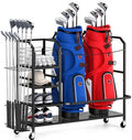 2 Golf Bag Storage Organizer for Garage, Metal Rack by Glocryp