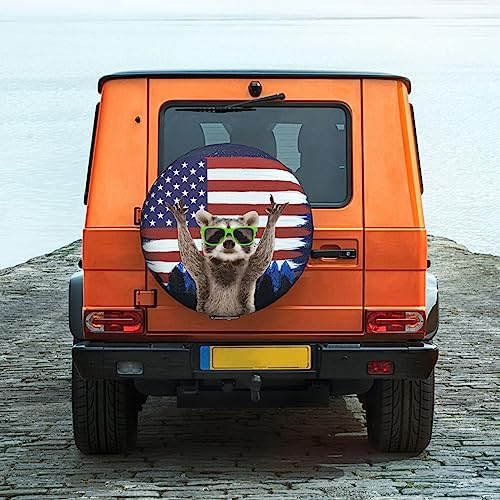 Flag Raccoon Rv Spare Tire Cover Wheel Tire Cover - Image 7