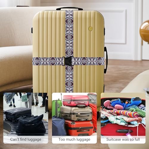 Luggage Straps Suitcase Belts Wide Adjustable Packing Straps, Bright Color - Image 7