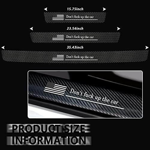 5PCS Car Door Sill Protector, Carbon Fiber Sport Threshold/Rear Bumper Guard - Image 2