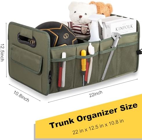 JiatuA Car Trunk Organizer, Collapsible Car Organizers and Storage Green - Image 7