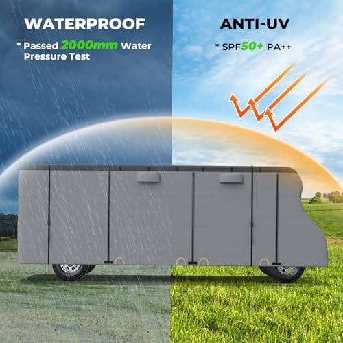 Class C RV Cover Set, Fonzier Heavy Duty 9 Layers RV Cover Fits 26-29FT - Image 3
