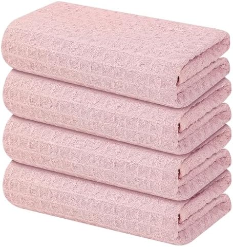 Homaxy Microfiber Waffle Weave Kitchen Towels, 4 Pack by Homaxy