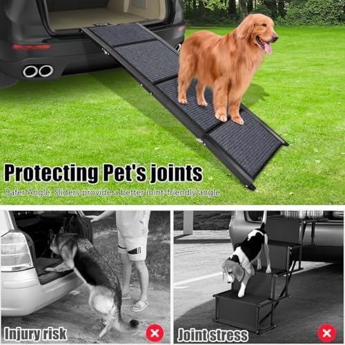 GaliGali Dog Ramp for Car, Portable Folding Pet Stair 71" Long&19.7" Wide - Image 4