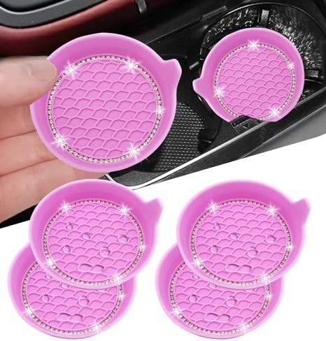 NBTEPEM 4pcs Bling Car Cup Holder Coaster, 2.75 inch Anti-Slip Shockproof by NBTEPEM
