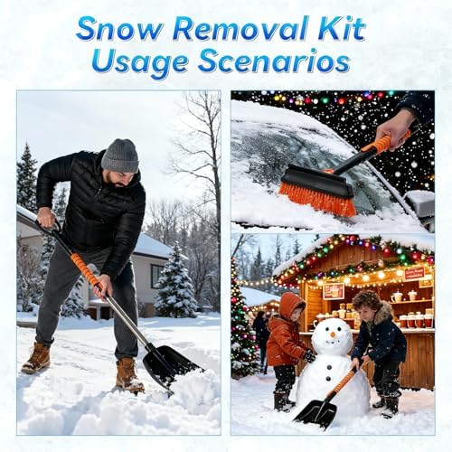 34'' to 41'' Extendable Snow Brush, Ice Scraper - Image 2