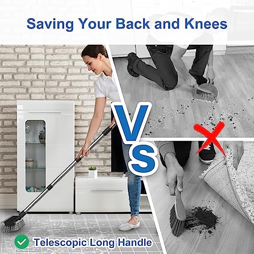 ITTAR Floor Scrub Brush with 55" Long Handle, Stainsless Steel Pole Heavy-Duty - Image 6