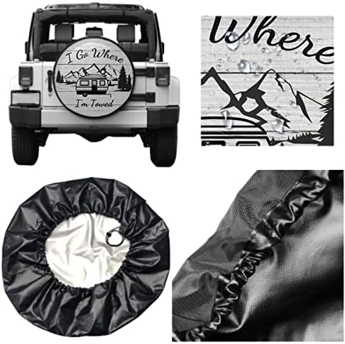 I Go Where I'm Towed Spare Tire Cover Waterproof Dust-Proof Universal 16 Inch - Image 4