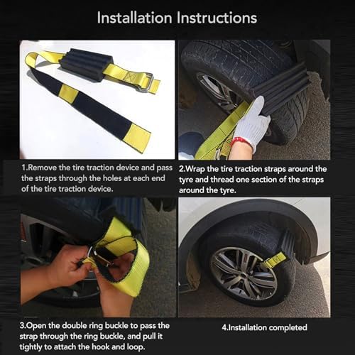 Emergency Traction Straps For Trucks, Tire Traction Straps Heavy Duty Anti Slip - Image 4