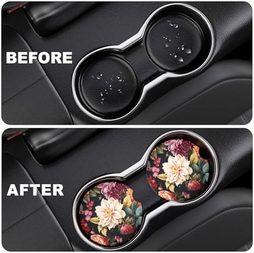 2 Pack Car Cup Holder Coasters, 2.63 inch Anti Slip Insert Absorbent Ceramic - Image 6