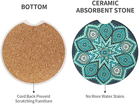 Vaincre 4 Pack Ceramic Mandala Car Coasters - Image 3