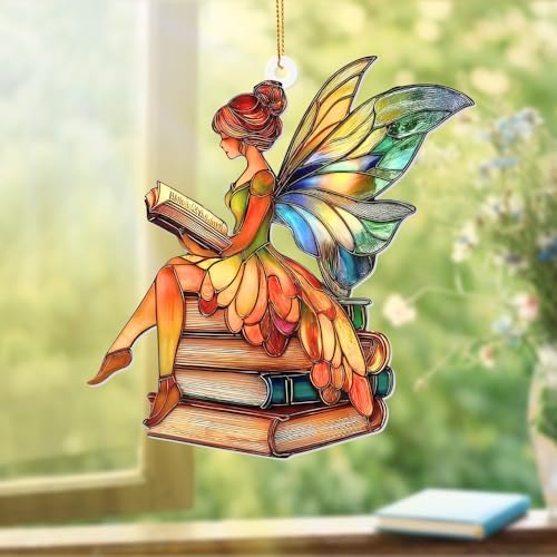 Fairy Stained Glass Style Acrylic Suncatcher, Fairy Ornament Window Hanging by ALADAYQUINQUITMeetallneeds