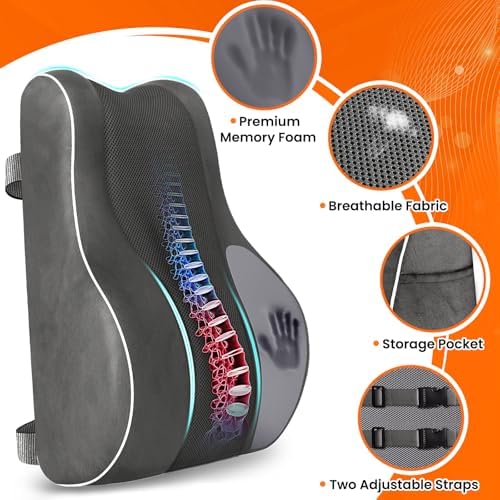 CloudBliss Lumbar Support Pillow, Memory Foam - Image 4