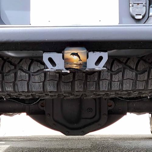 Auto Hitch Cover for Trucks Dolphin, Ocean Sea Dolphin Jumping Sunset Sturdy - Image 6