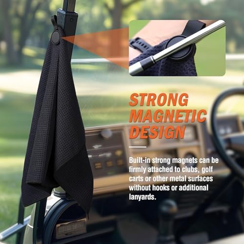 Magnetic Golf Towel, Ultra-Absorbent Microfiber Cleaning Towel - Image 4