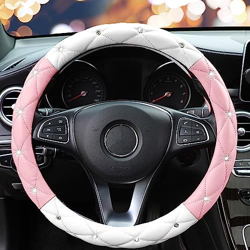 YOGURTCK Cute Diamond Soft Leather Steering Wheel Cover - Image 2