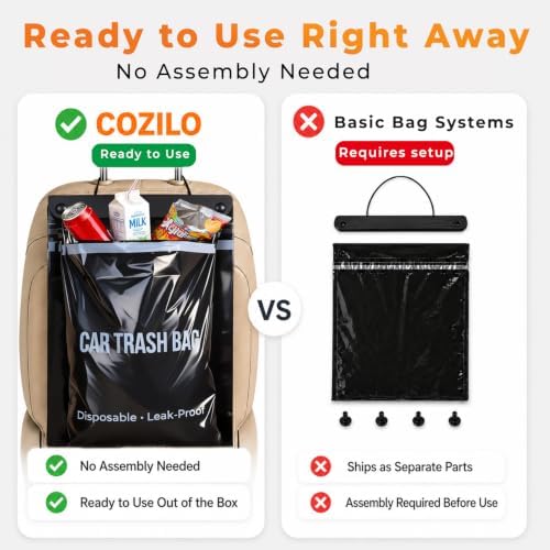 100 Count Disposable Car Trash Bags, Hanging & Stick-On Car Trash Can - Image 5