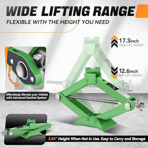 Auto Dynasty Scissor Jack, 2 Ton Portable Car Lift Jack, Quick Lift Car Tire - Image 3