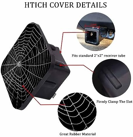 Spider Web Trailer Hitch Tube Cover Plug Cap, Scary Halloween Spider Web - Image 3