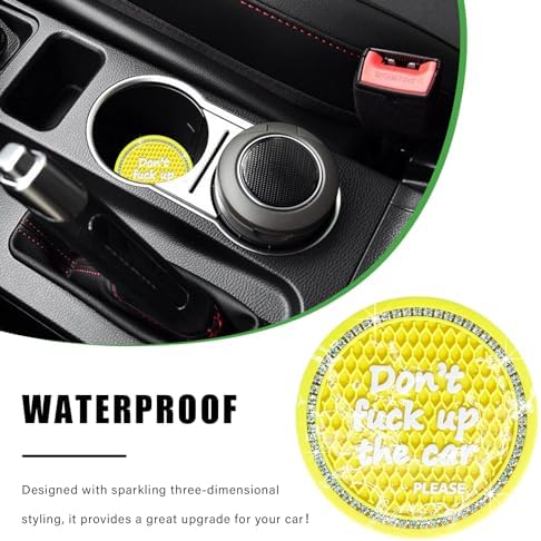 Ziciner 4 Pack Bling Car Cup Holder Coaster, 2.75 Inch Anti-Slip Auto Insert - Image 5