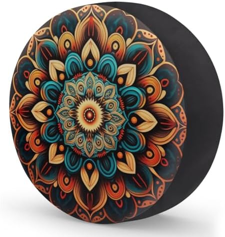 Rv Spare Tire Cover Wheel Vintage Mandala Flower Tire Covers Wheel Protectors - Image 2