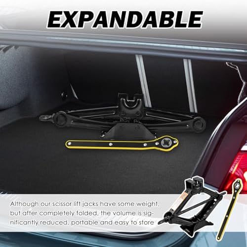 Heavy Duty Scissor Jack for Car, Portable Scissor Car Jack Kit - Image 7