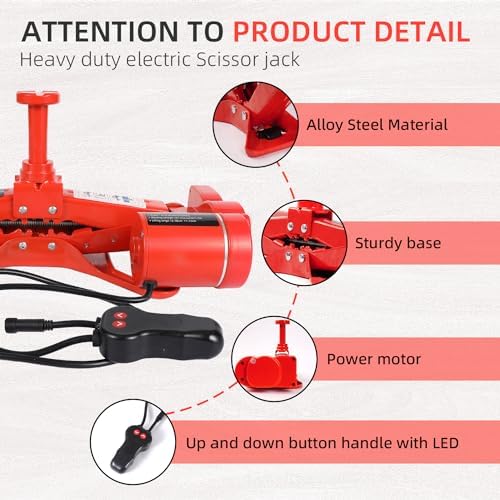 EFFIROSO Premium 10 in 1 Electric Scissor Jack Enhanced Safety 3 Ton Car Jack - Image 2