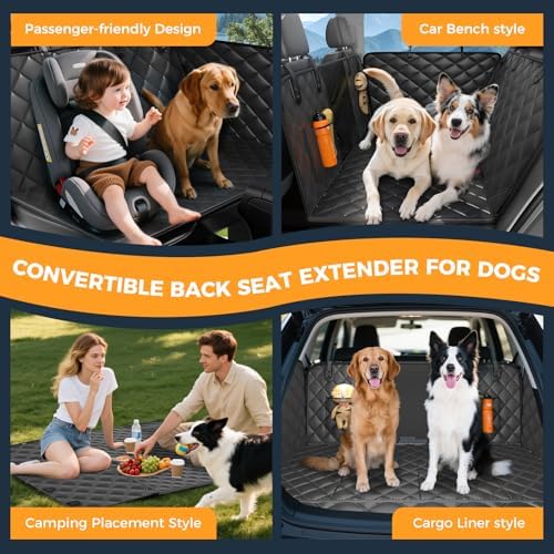 Dog Car Seat Cover for Back Seat, Hard Bottom Back SeatExtender for Dog - Image 7