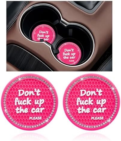 Ziciner 2 Pack Bling Car Cup Holder Coaster, 2.75 Inch Anti-Slip Auto Insert by Ziciner