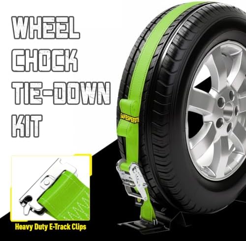 UTV Wheel Chock Tie Down Kit 4pk 2"x 8' 4400LBS E Track Tire Ratchet Straps - Image 4
