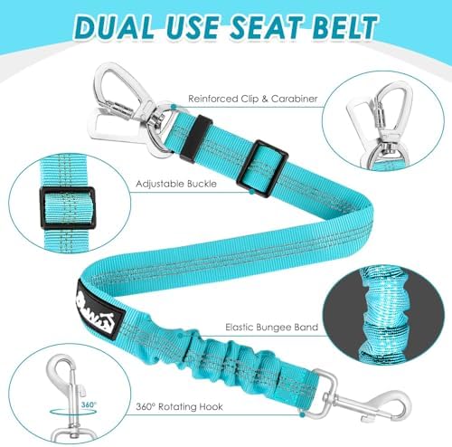 SlowTon Dog Seatbelt, 2 Pack Adjustable Heavy Duty Dog Safety Seat Belt - Image 4