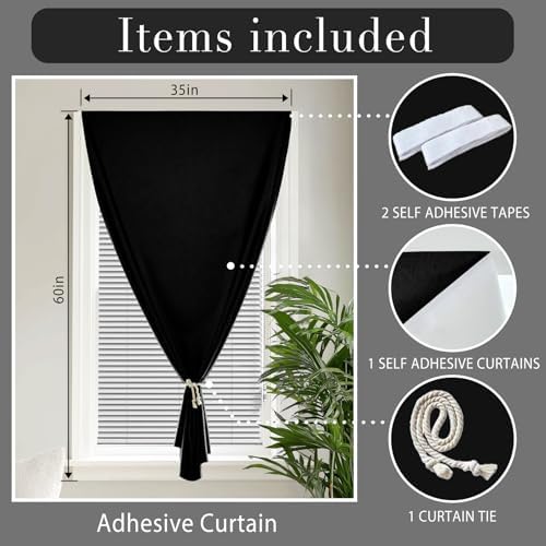 100% Blackout Magic Tape Stick On Curtains Window Shades Pull Down Blackout - Image 6