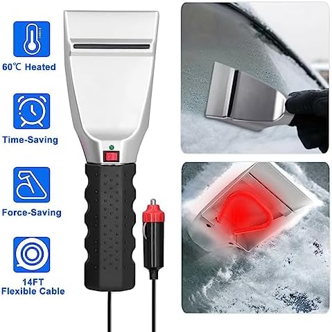 Car Window Snow Scraper, 12V Auto Heated Snow Shovel Electric Ice Scrapers - Image 3