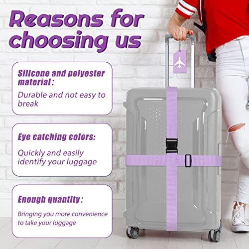 Weewooday 8 Pcs Luggage Straps Suitcase Tags Set - Image 4