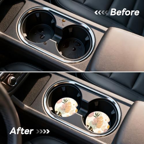 Car Cup Holder Ceramic Coasters 2 Pack, 2.56 in Anti Slip Absorbent Coaster - Image 5