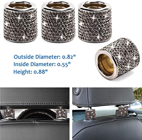 ToBeQueen 15 Pack Grey Bling Car Accessories Set - Image 3