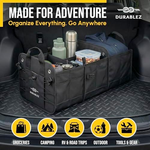 Large Car Trunk Organizer, Modular & Collapsible, 3 Compartment XL - Image 3