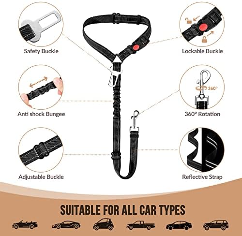 SlowTon Dog Seat Belt for Car, 2 Pack Dog Car Harness Seatbelt - Image 5
