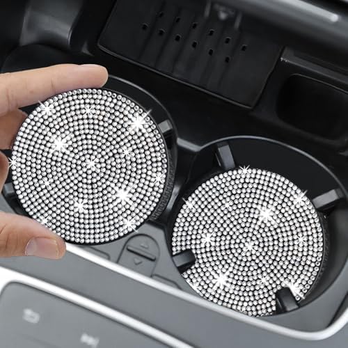 COCASES 4 Pack Bling Car Coasters, Car Cup Holder Coaster, Rhinestone Coaster - Image 2