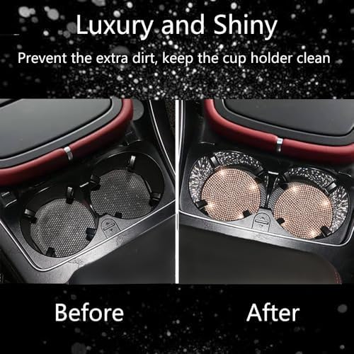 NBTEPEM 4pcs Bling Car Cup Holder Coaster, 2.75 inch Anti-Slip Shockproof - Image 7