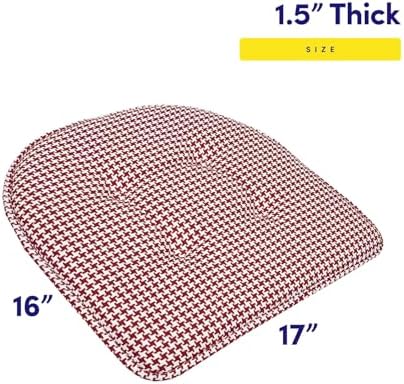 Sweet Home Collection Chair Cushion Memory Foam Pads Tufted Slip Non Skid - Image 2