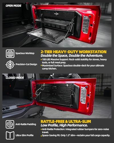 2-Tier Tailgate Table for Jeep Wrangler JK JL JLU 07-24 - Image 4