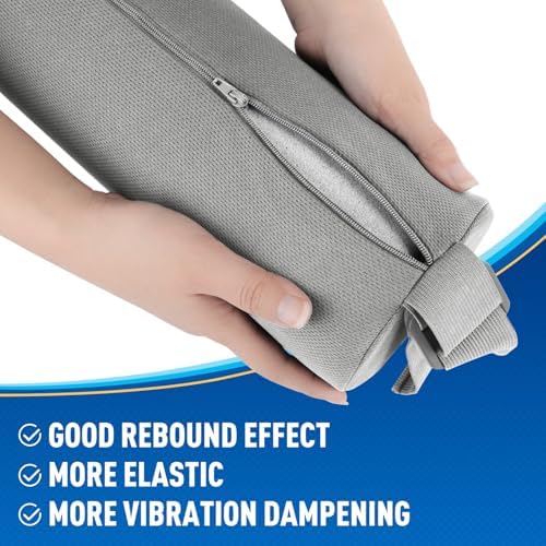 CushZone Memory Foam Lumbar Roll Support Pillow, Light Gray - Image 3