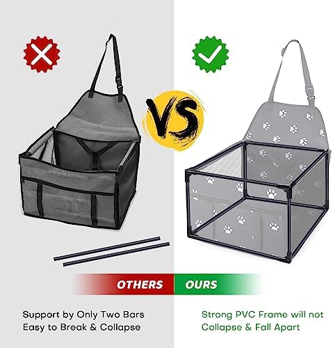 GENORTH Small Dog Car Seats for Small Dogs, Portable Puppy/Pet Car Booster Seat - Image 6