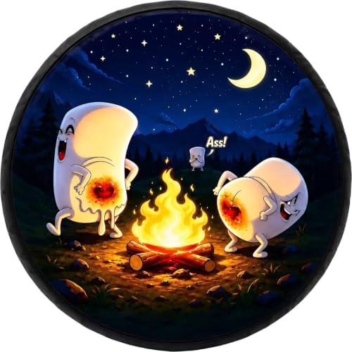 Marshmallow Campfire Spare Tire Cover Wheel Protectors Weatherproof Spare Wheel by Unknown