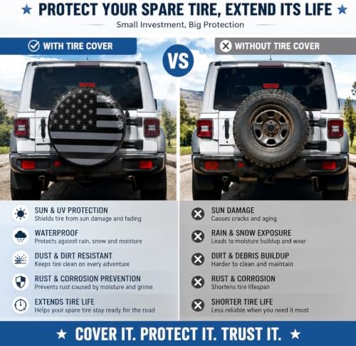American USA Flag Spare Tire Cover - Image 4