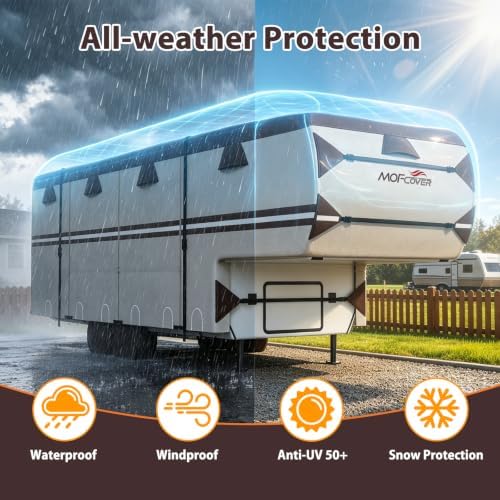 41-45ft 5th Wheel RV Cover, 9-Layer Waterproof Camper Cover - Image 3